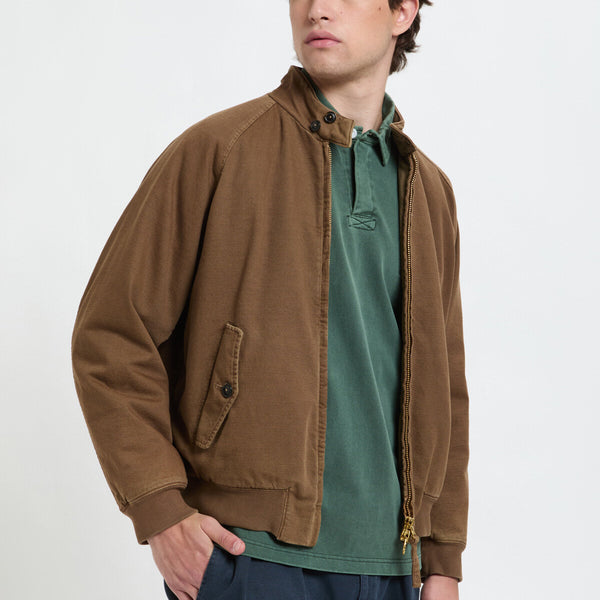 GARMENT-DYED CANVAS G9 PADDED JACKET Cub Brown | Baracuta