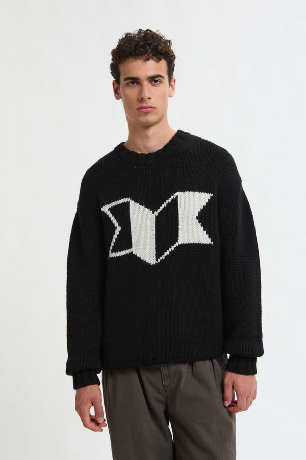 PULL RAS-DU-COU AVEC LOGO EN ACCORDÉON