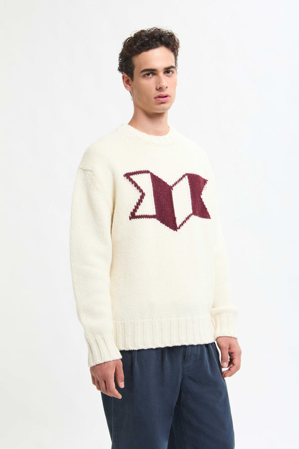 PULL RAS-DU-COU AVEC LOGO EN ACCORDÉON
