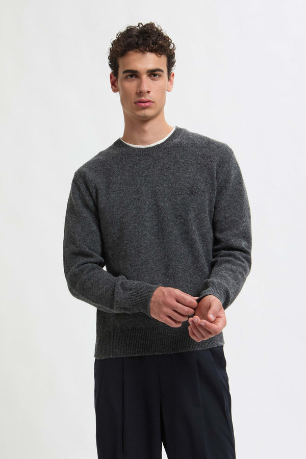 Pull col ras du cou en laine Shetland