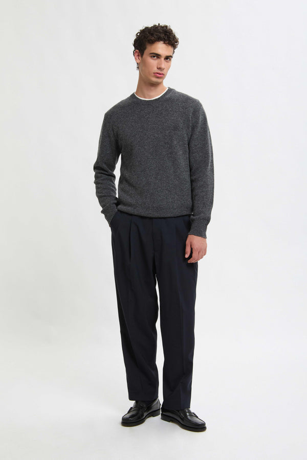 Pull col ras du cou en laine Shetland