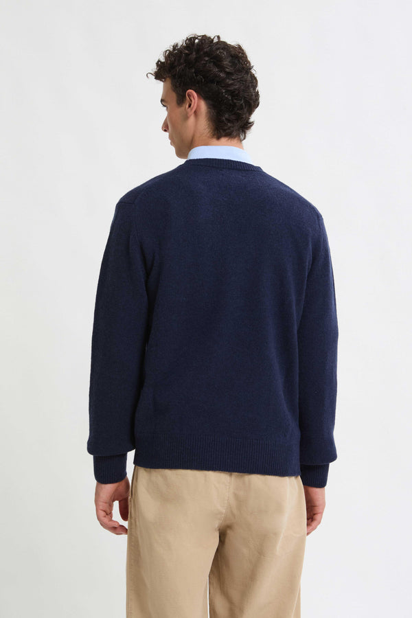Pull col ras du cou en laine Shetland