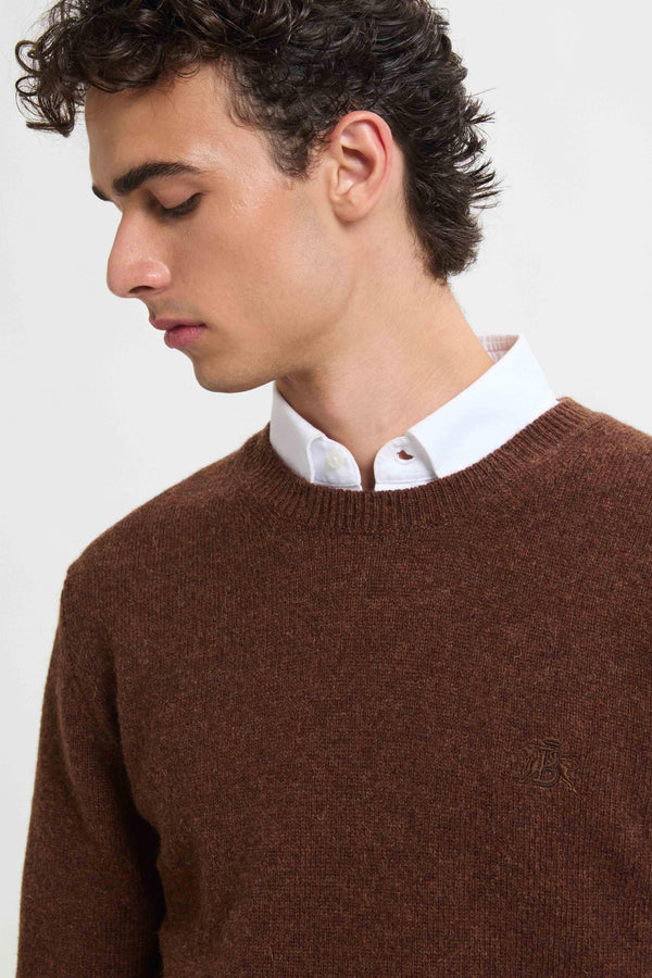 Pull col ras du cou en laine Shetland