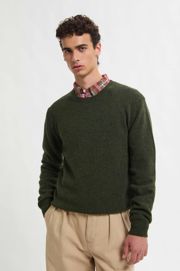 Pull col ras du cou en laine Shetland