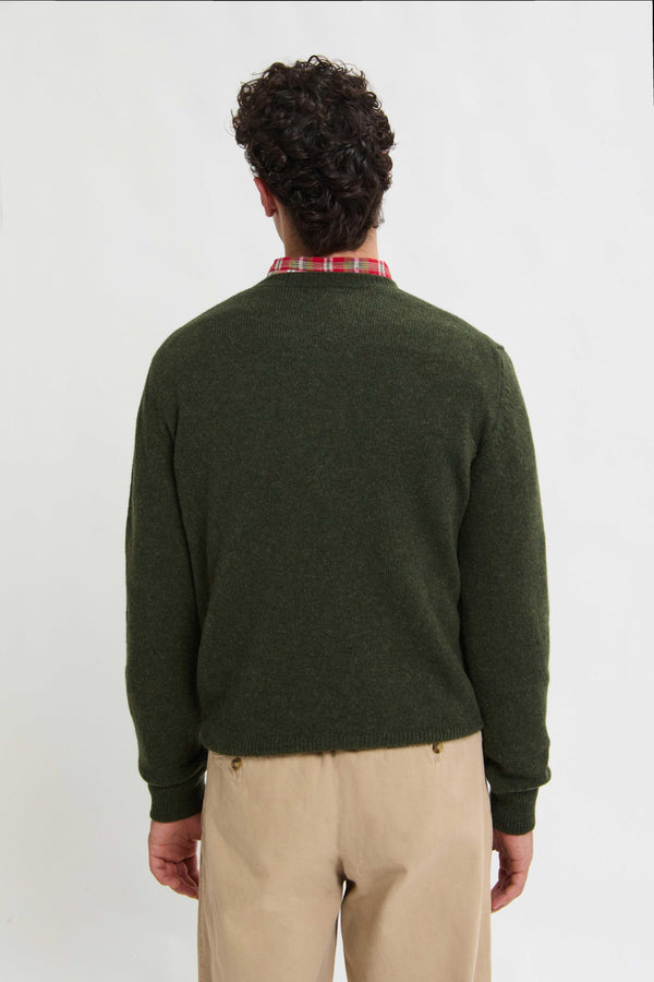 Pull col ras du cou en laine Shetland