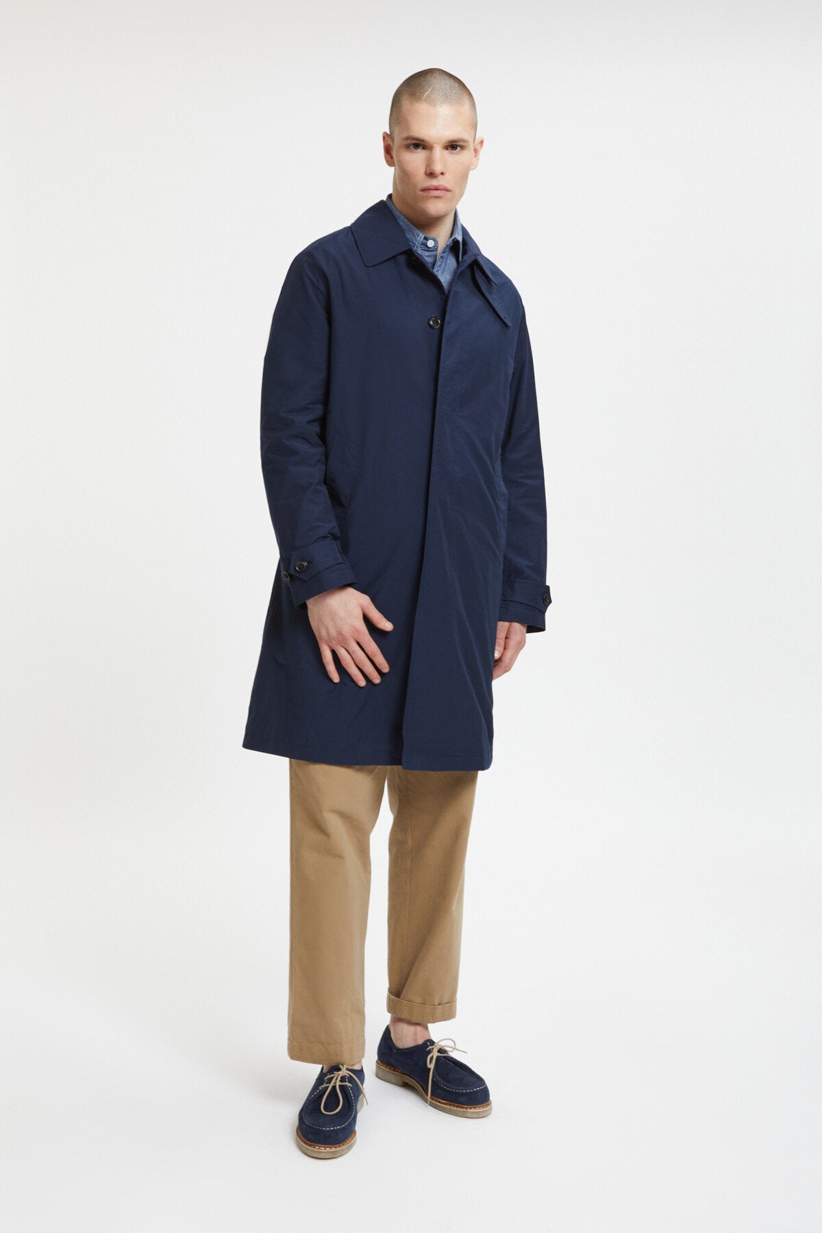 極美品　バラクータ　Pコート ダブル　アンゴラ　キルティング　銀ボタン　L 紺 Men's Coats | Baracuta