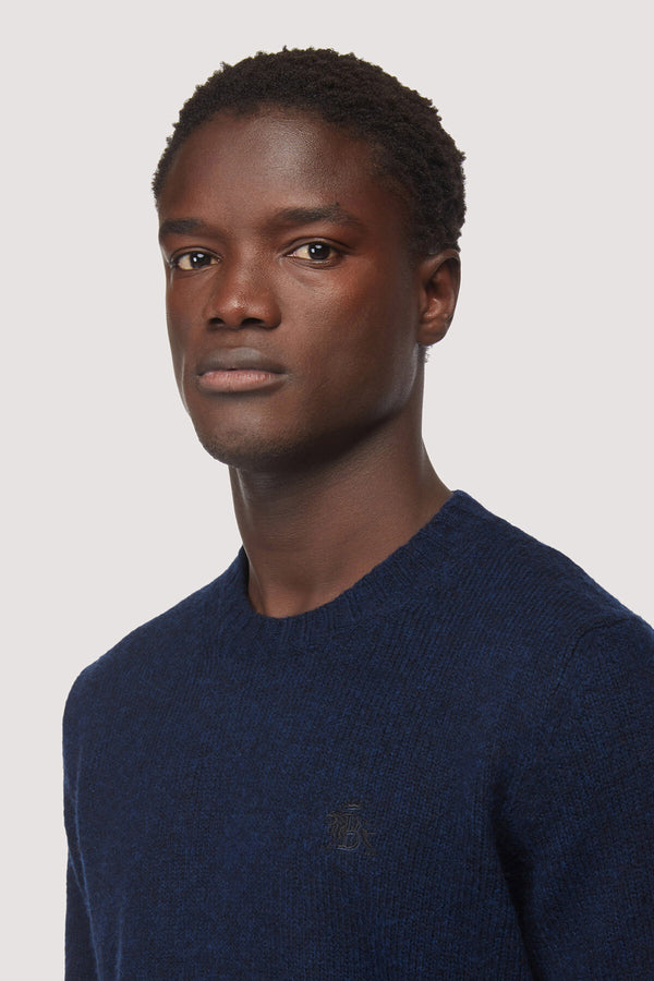 Pull col ras du cou en laine Shetland